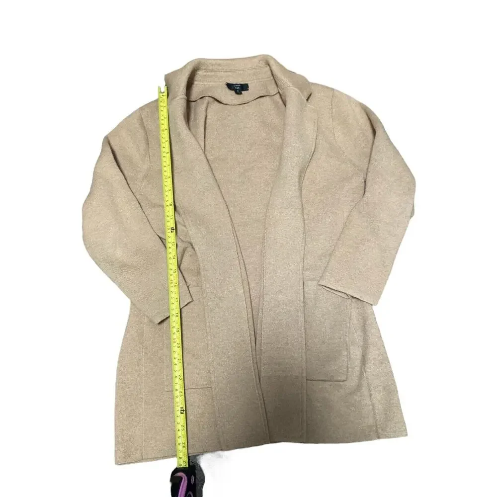 J.Crew 365 Women M Juliette Collarless Wool Blend Open Sweater Blazer Cardigan